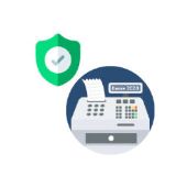 Kassenicon und Schriftzug Kasse 2020