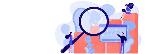 Grafik zeigt Mensch mit Lupe für täglich einfache Prüfung G-Nachweis