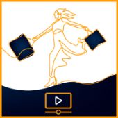 Zeichnung Frau mit Einkaufstaschen