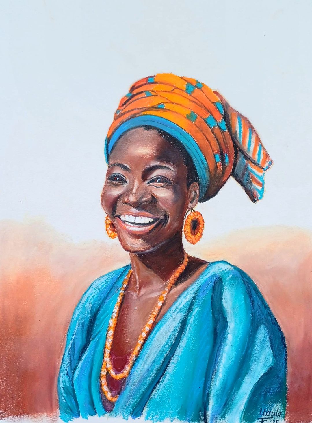"African woman", Ölpastell, Ursula Förschner 2025