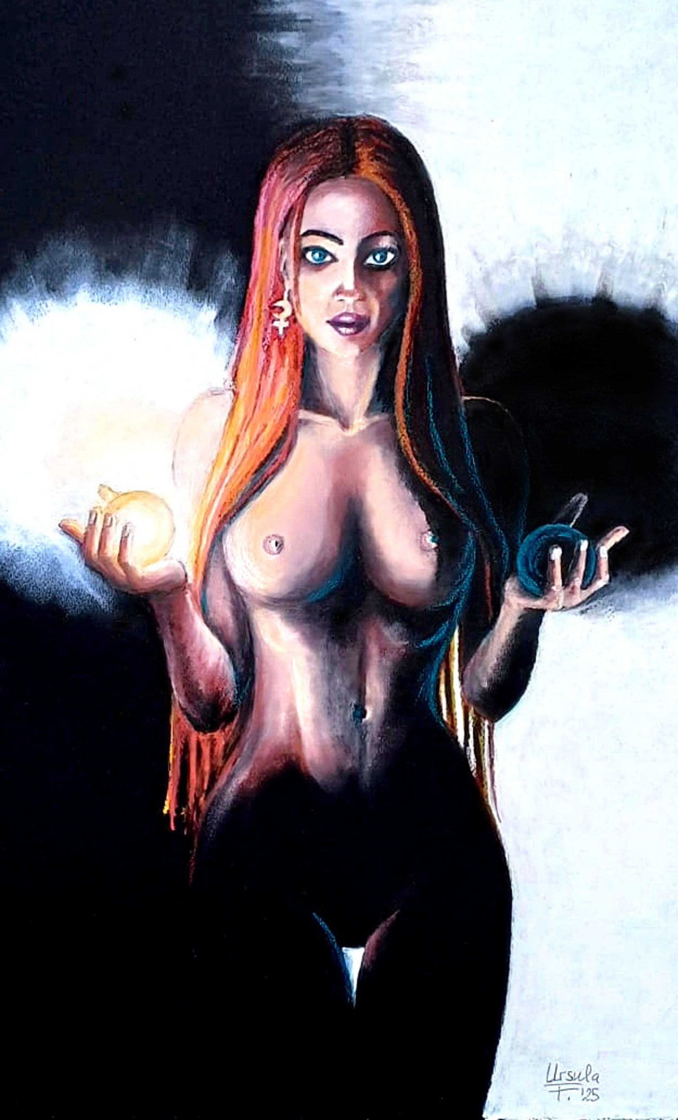 "Lilith", Ölpastell auf Papier, Ursula Förschner 2025