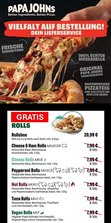 Papa Johns Pizza Aktion 1