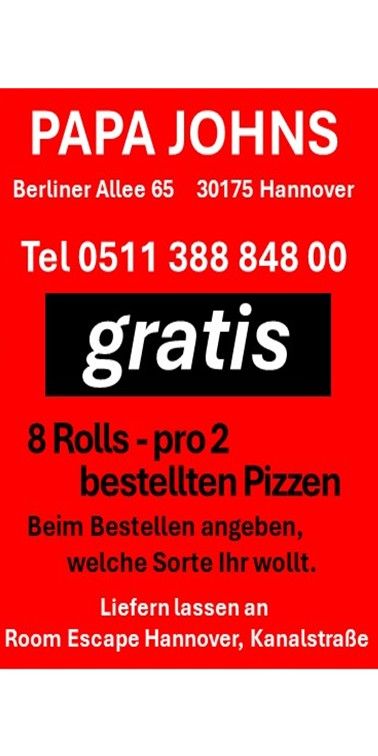 Papa Johns Pizza Aktion 2
