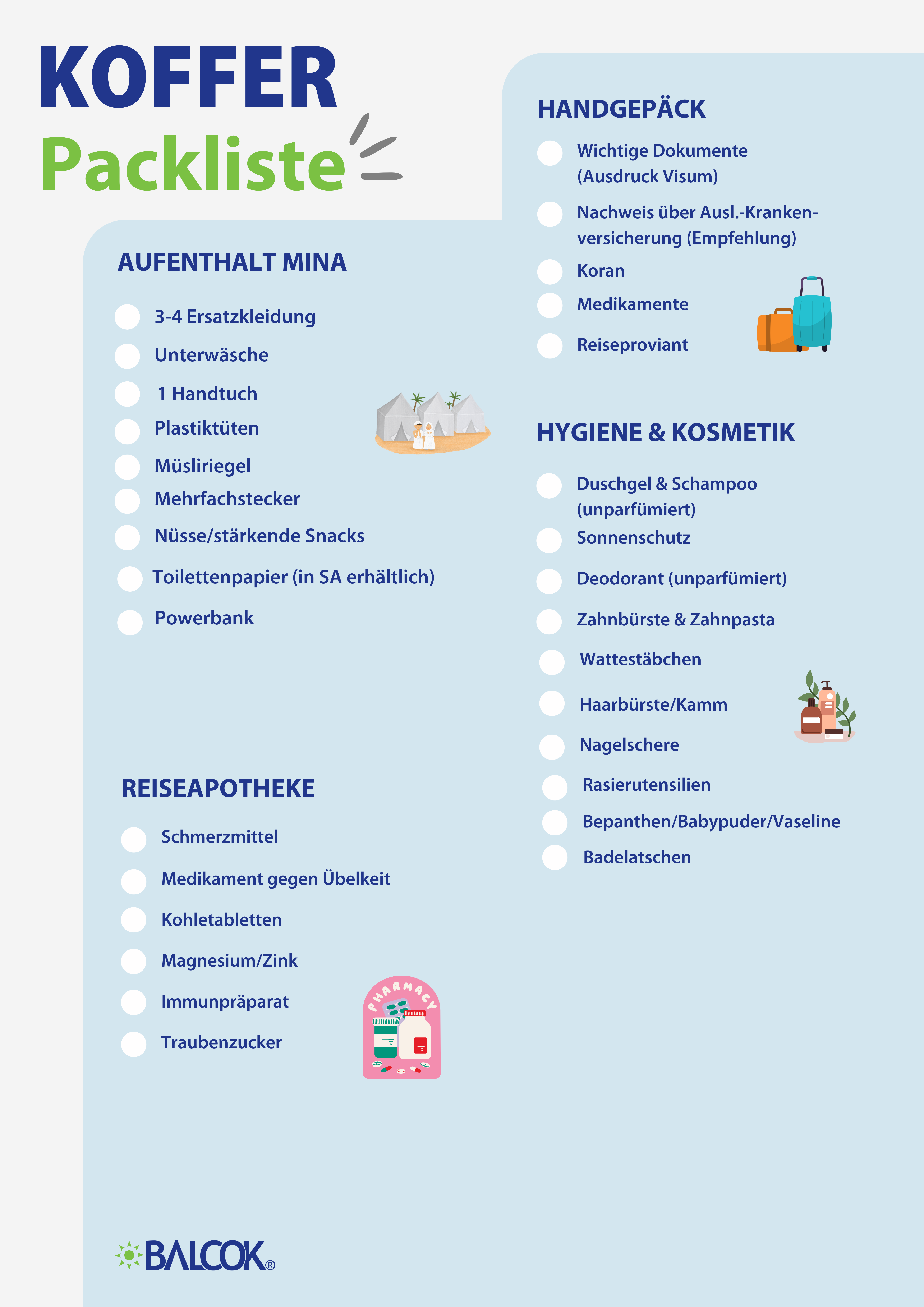 Hadsch Kofferpackliste Mekka Medina Mina Vorbereitung Hadsch