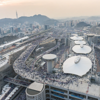 Hohe Perspektive von Mekka