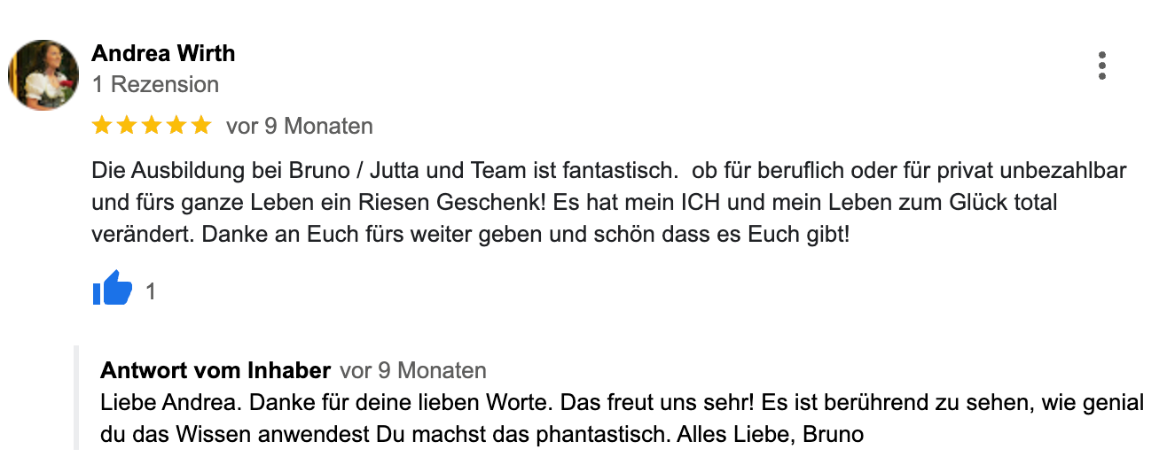 Andrea Wirth - Google-Rezension