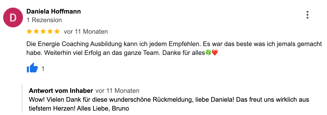 Daniela Hoffmann - Google-Rezension