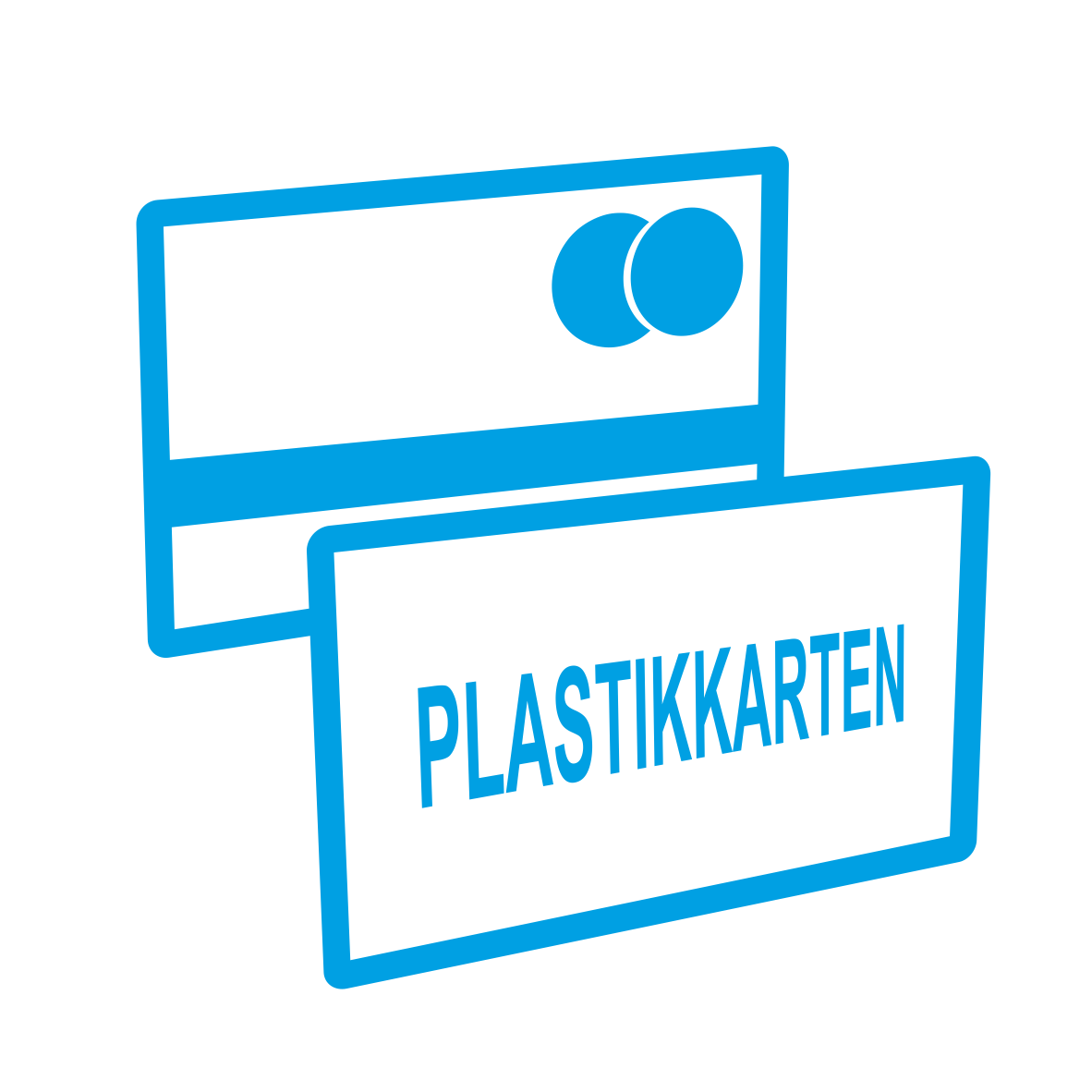 Plastikkarte 4/4 farbig bedruckt auf weißem Hintergrund