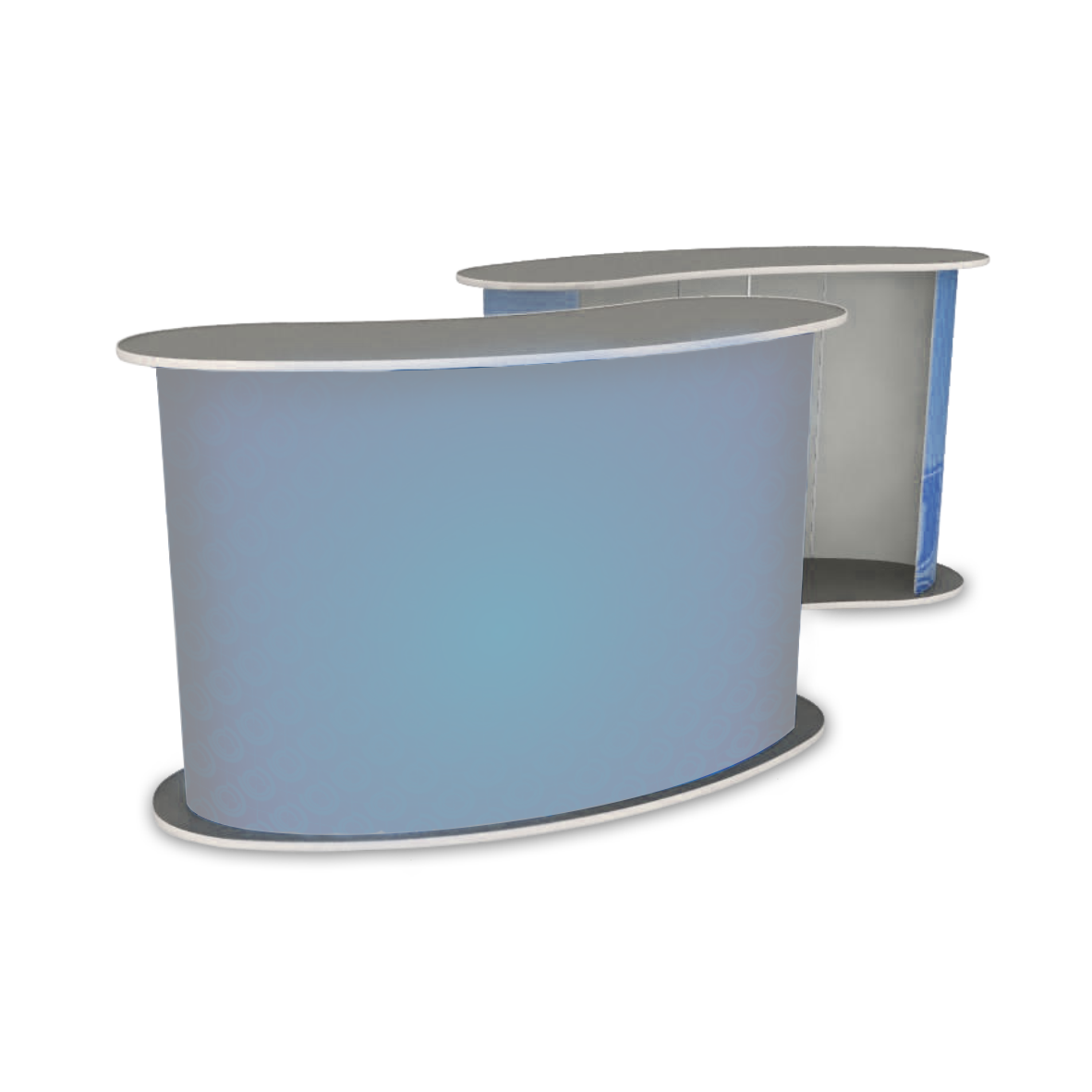 Hochwertige Messetheke gebogen inkl. Druck und Versand