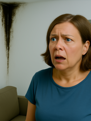 Schimmel in der Ecke - ein Problem - Angst, Verzweifelung, Panik