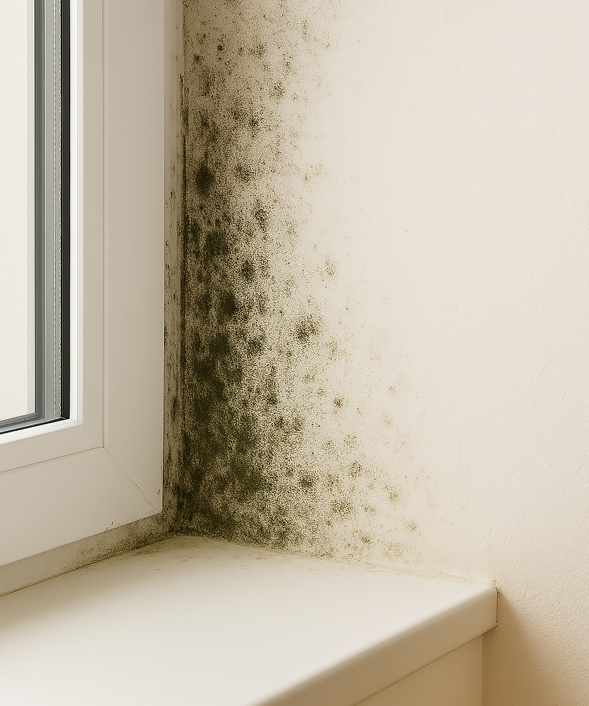 Schimmel am Fenster- Feuchtigkeit- Schimmel - Fensterlaibung