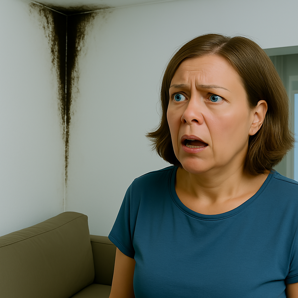 Schimmel in der Ecke - ein Problem - Angst, Verzweifelung, Panik