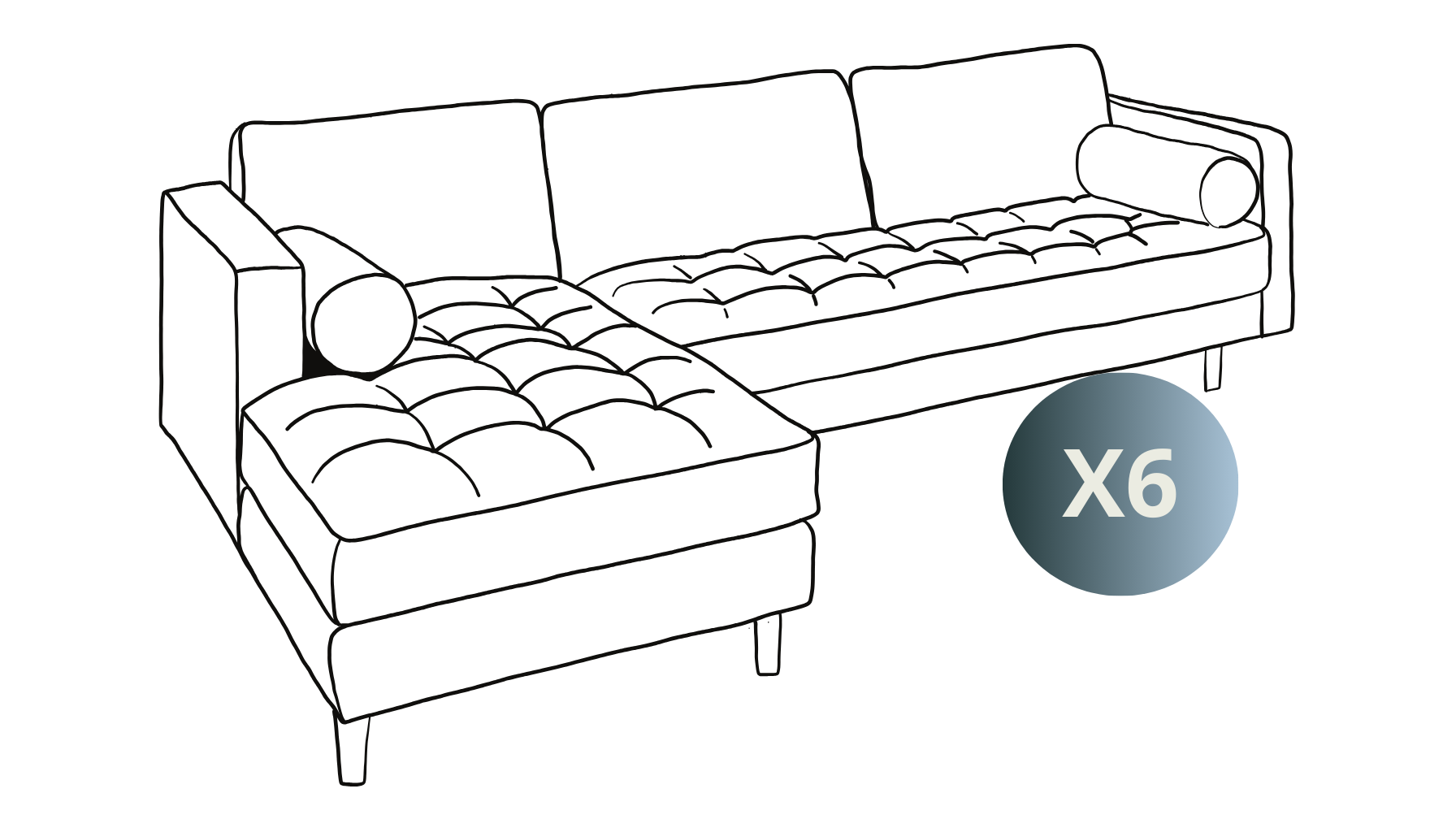 Reinigung des Ecksofas
(6 Plätze)