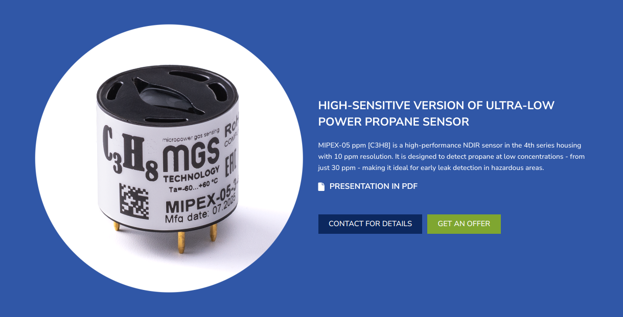 MIPEX-05ppm [C3H8] Gas Sensor - MGS Technology