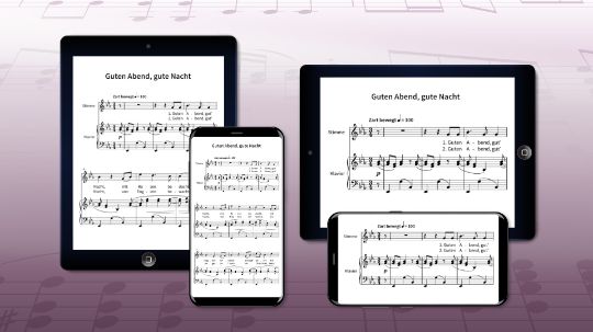 Musiknoten auf E-Readern